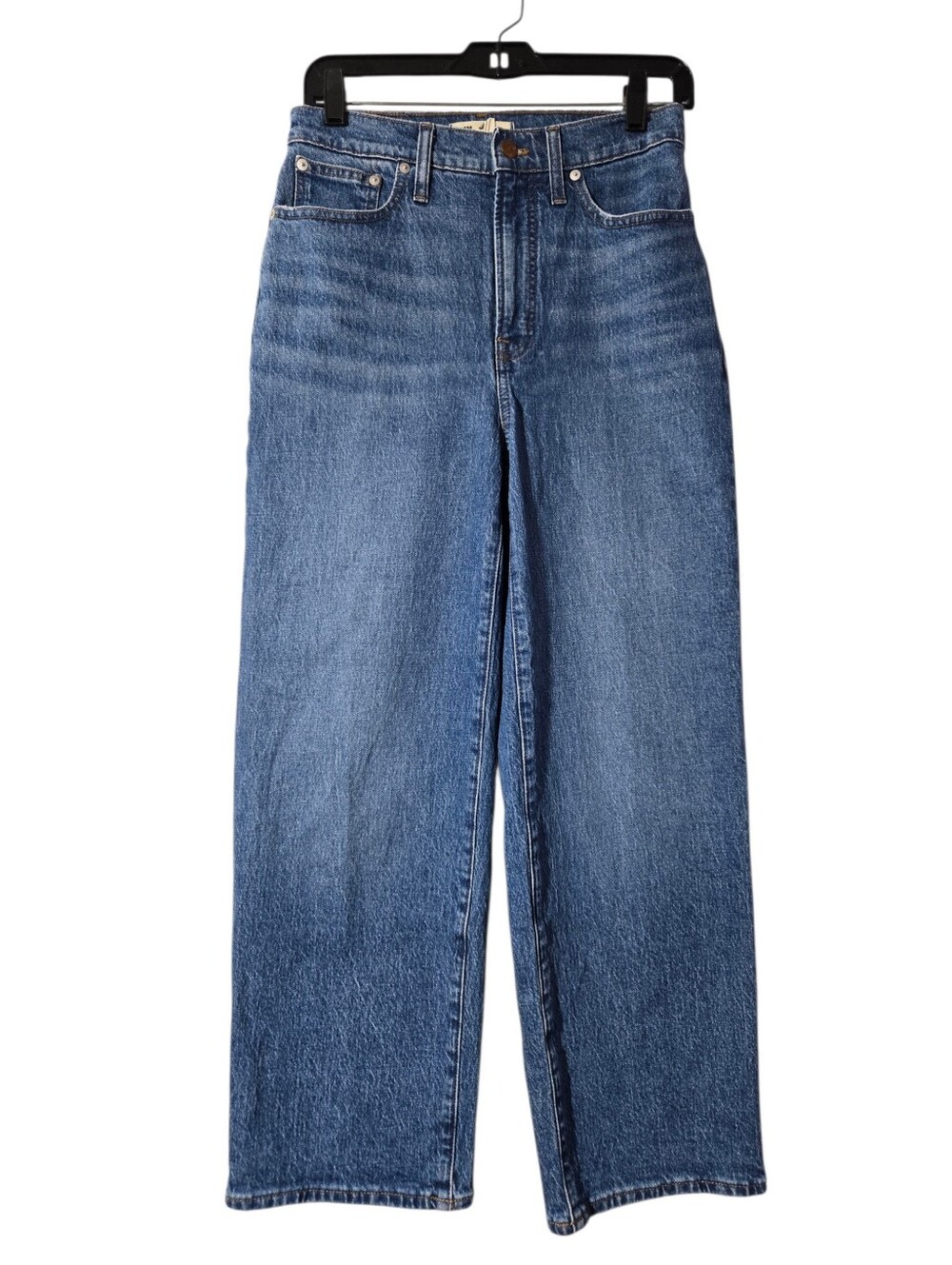 Madewell The Perfect Vintage Wide-Leg Crop Denim Jeans Blue High Rise Size 27